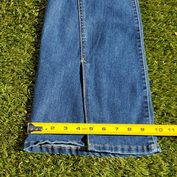 Jessica Simpson Stylish Women's Blue Flare Jeans 4/27 Open Slit Jeans - Picture 5 of 11